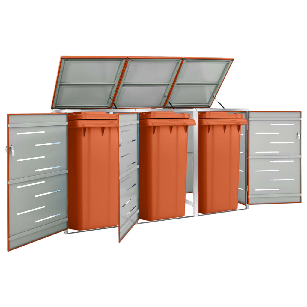 Vidaxl Container Speicher Triple 207x77.5x112.5 cm Edelstahl