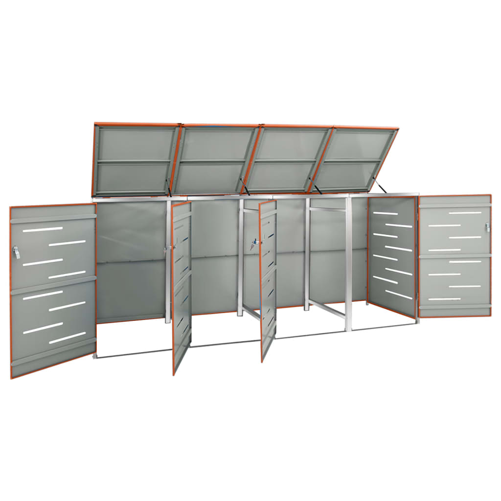 VIDAXL -Behälterspeicher Vier -Double 276.5x77.5x112.5 cm Edelstahl
