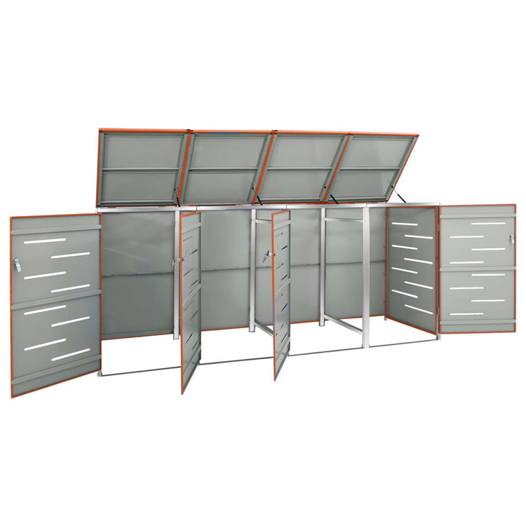 VIDAXL -Behälterspeicher Vier -Double 276.5x77.5x112.5 cm Edelstahl