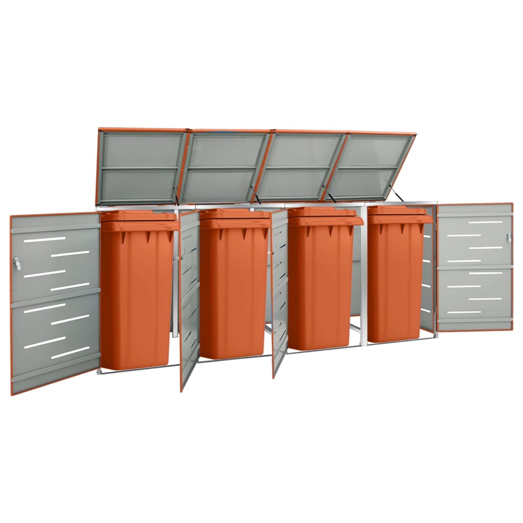 VIDAXL -Behälterspeicher Vier -Double 276.5x77.5x112.5 cm Edelstahl