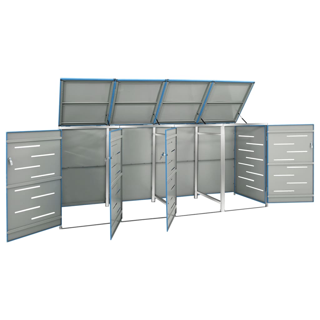 VIDAXL -Behälterspeicher Vier -Double 276.5x77.5x112.5 cm Edelstahl