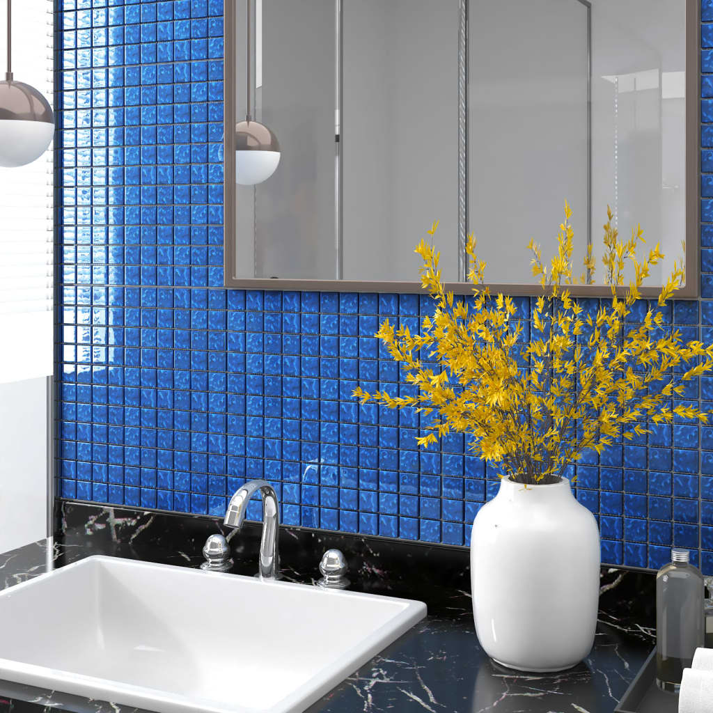 Vidaxl Mosaikfliesen 11 ST 30 x 30 cm Glasblau