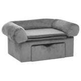 Vidaxl Hundebank mit Schublade 75x50x38 cm Plüschgrau - afbeelding 2