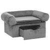 Vidaxl Hundebank mit Schublade 75x50x38 cm Plüschgrau