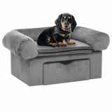 Vidaxl Hundebank mit Schublade 75x50x38 cm Plüschgrau - afbeelding 1