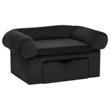Vidaxl Hundebank mit Schublade 75x50x38 cm Plüsch schwarz - afbeelding 2