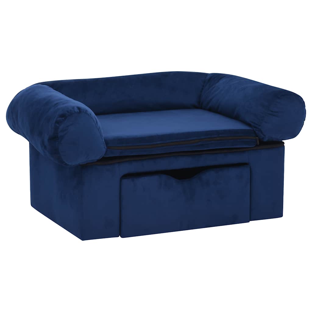 Vidaxl Hundebank mit Schublade 75x50x38 cm Plüschblau