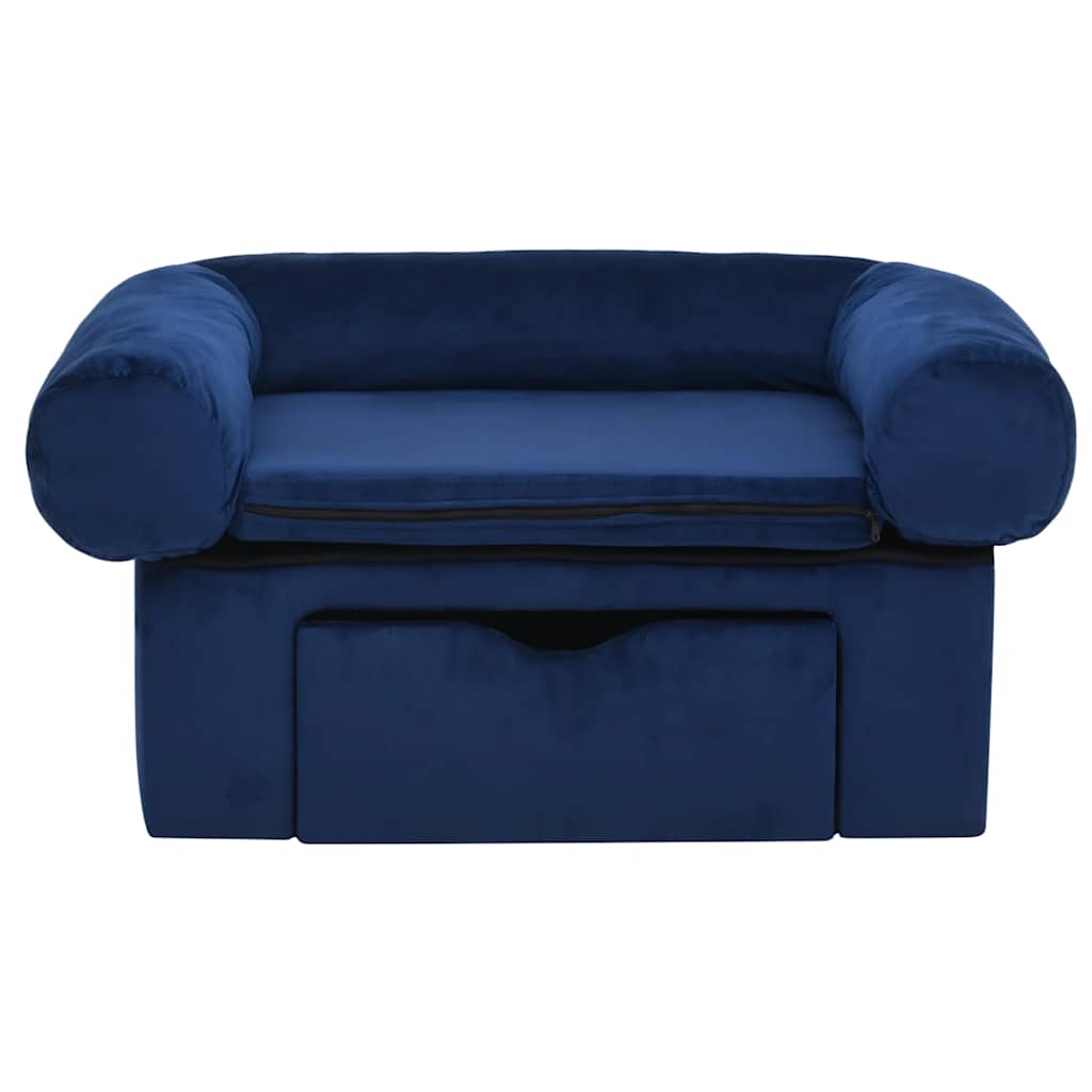 Vidaxl Hundebank mit Schublade 75x50x38 cm Plüschblau