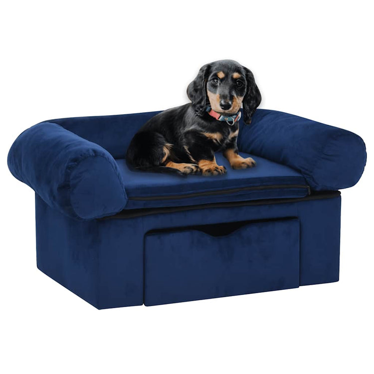Vidaxl Hundebank mit Schublade 75x50x38 cm Plüschblau