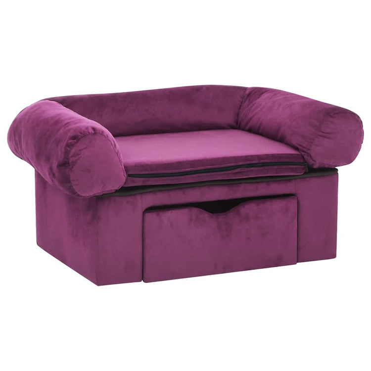 Vidaxl Hundebank mit Schublade 75x50x38 cm Plüsch Bordeaux Rot