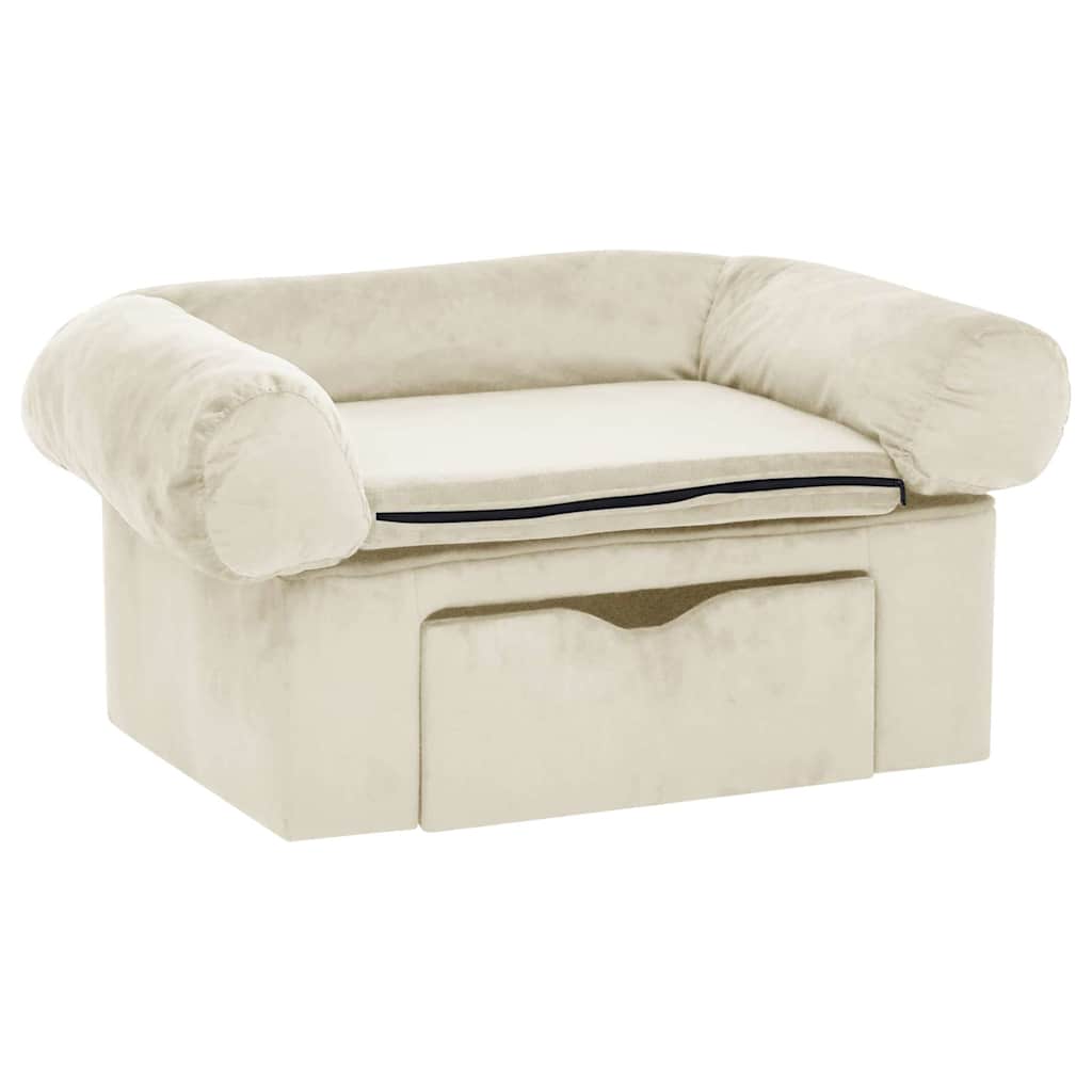 VIDAXL -Hundebank mit Schublade 75x50x38 cm Plüschcreme -gelöscht