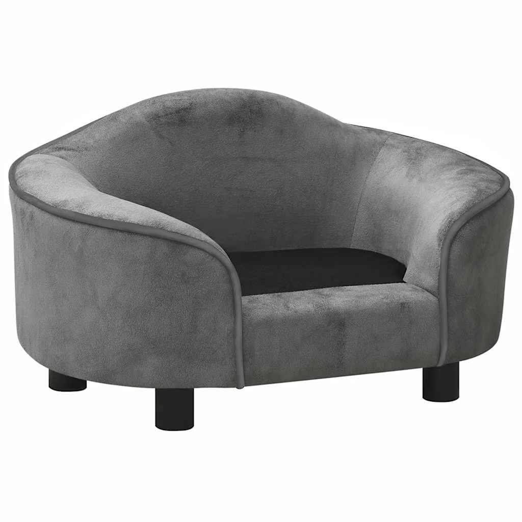 Vidaxl Hundebank 67x47x36 cm Plüsch grau