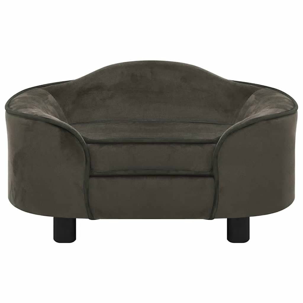 Vidaxl Hundebank 67x47x36 cm Plüsch dunkelgrau