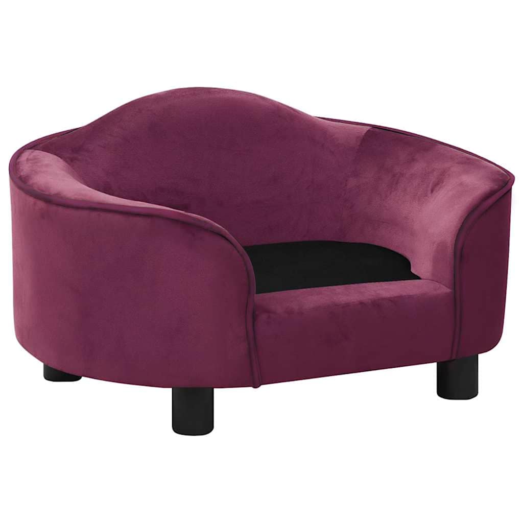 Vidaxl Hundebank 67x47x36 cm Plüsch Bordeaux Rot