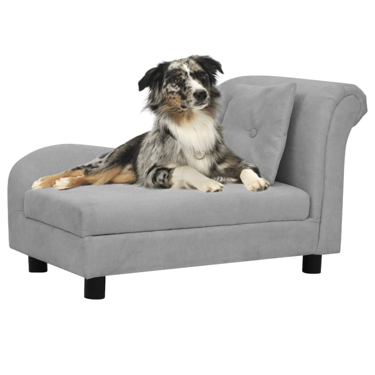 Vidaxl Hundebank mit Kissen 83x44x44 cm Plüschgrau