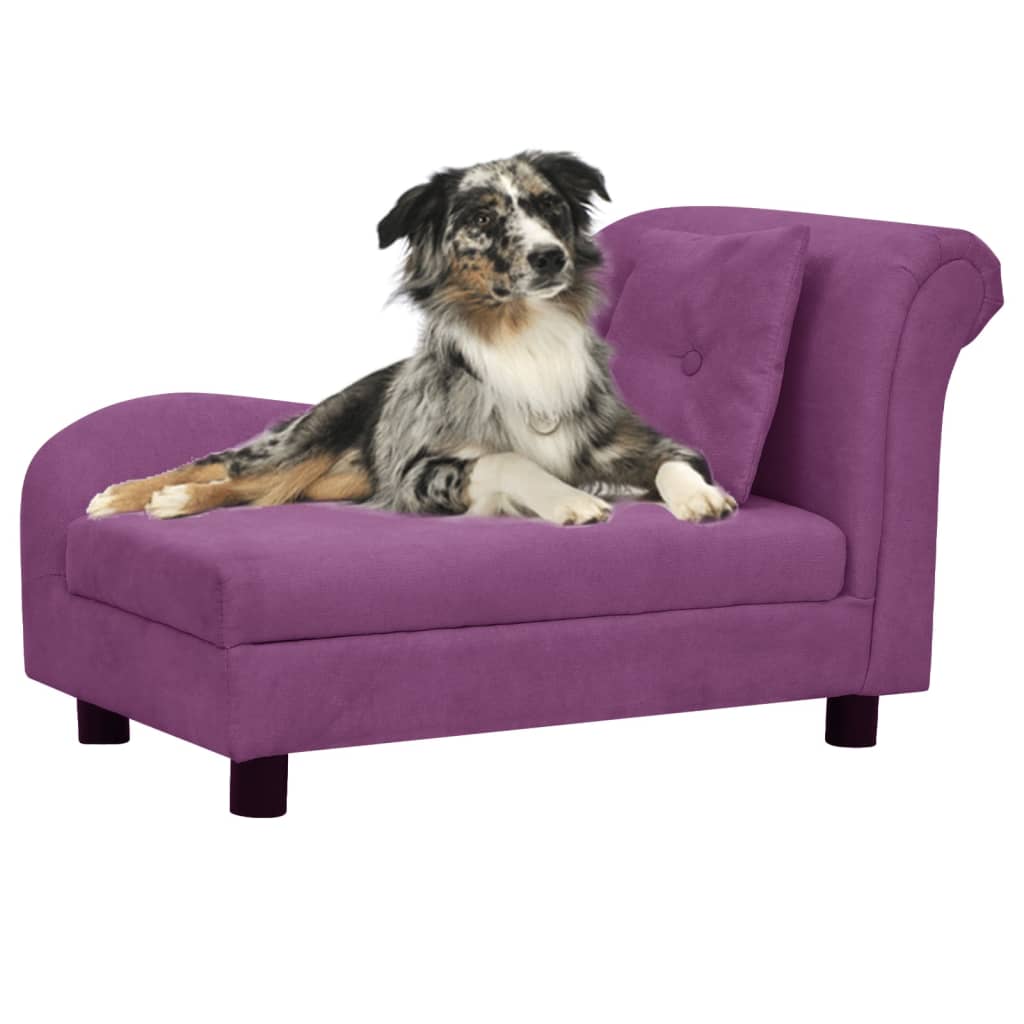 Vidaxl Hundebank mit Kissen 83x44x44 cm Plüsch Bordeaux Rot