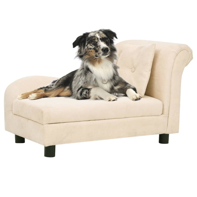 VIDAXL -Hundebank mit Kissen 83x44x44 cm Plüschcreme -Colored