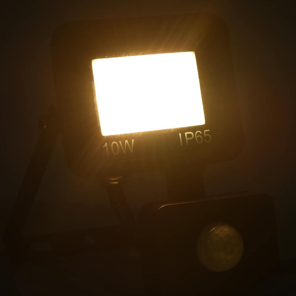 Vidaxl -Scheinwerfer mit Sensor -LED 10 W warmes Weiß