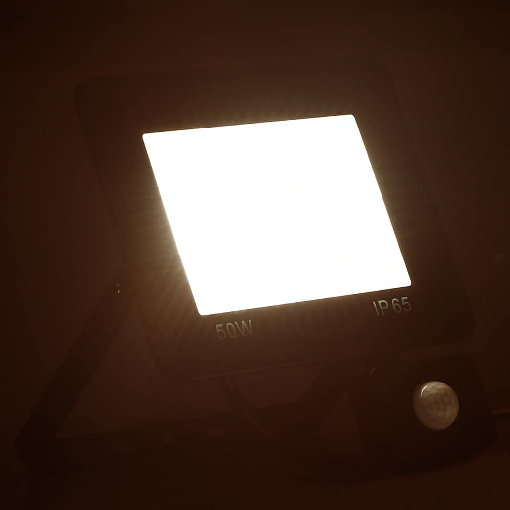 VidaXL Strahler mit Sensor LED 50W warmweiß