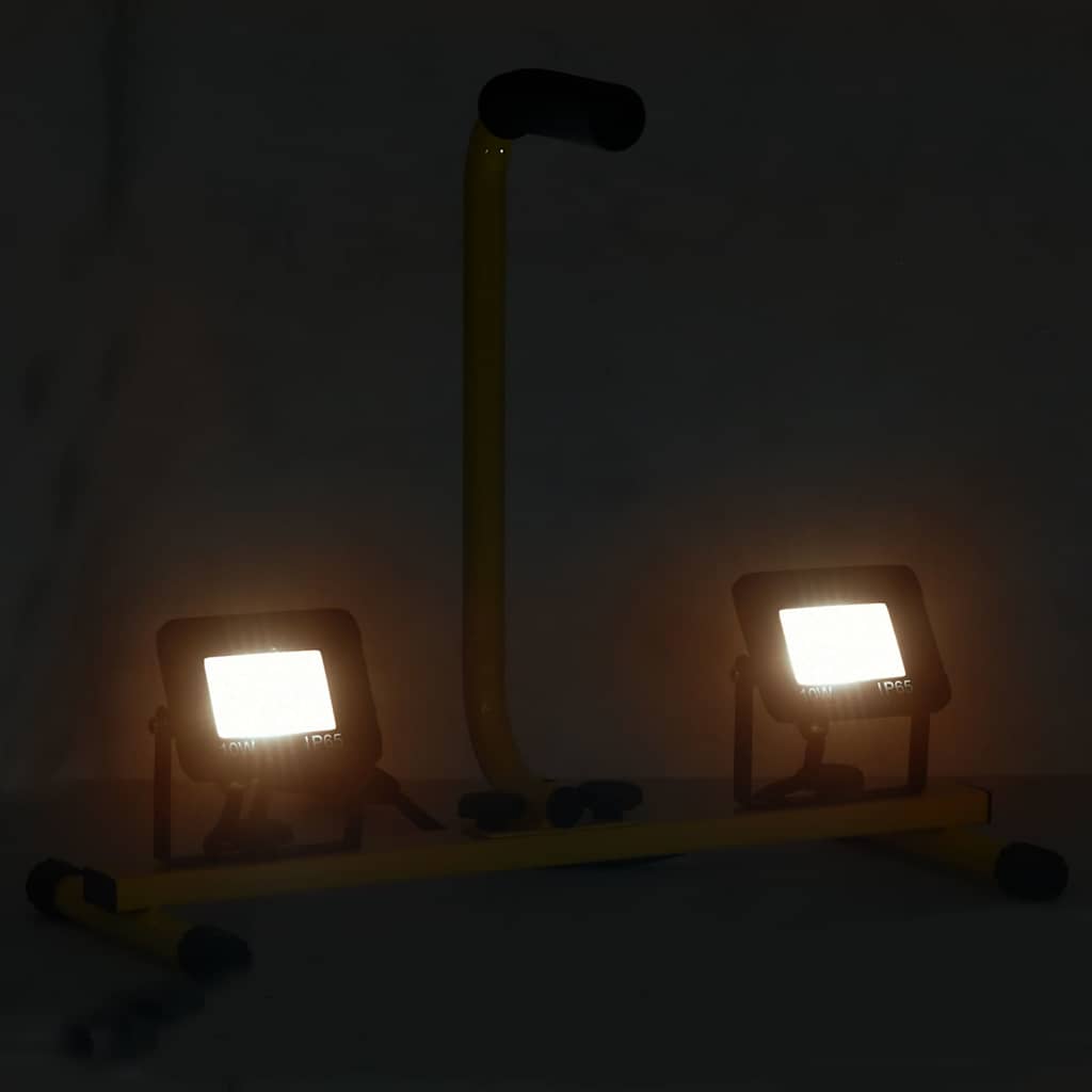Vidaxl -Scheinwerfer mit Griff LED 2x10 W warmes Weiß