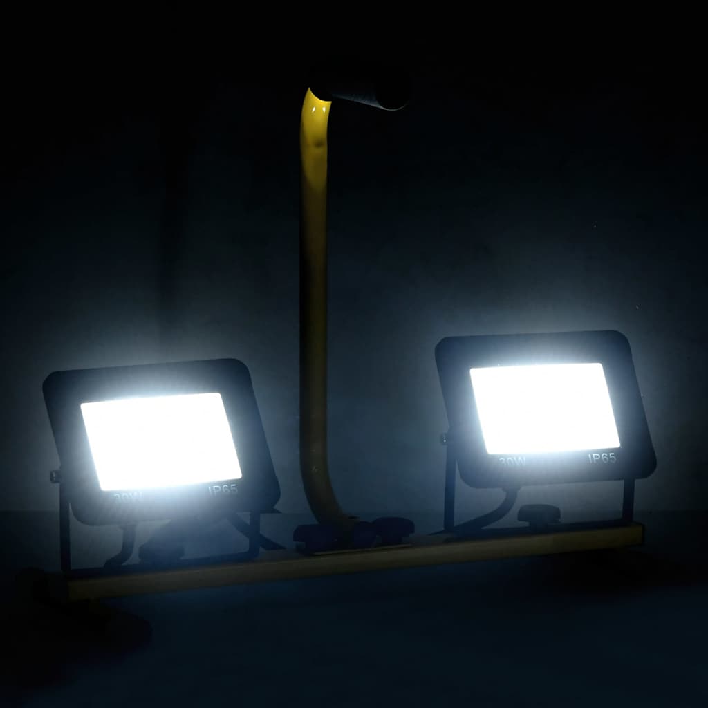 Vidaxl Spotlight mit Griff LED 2x30 W Kalt weiß