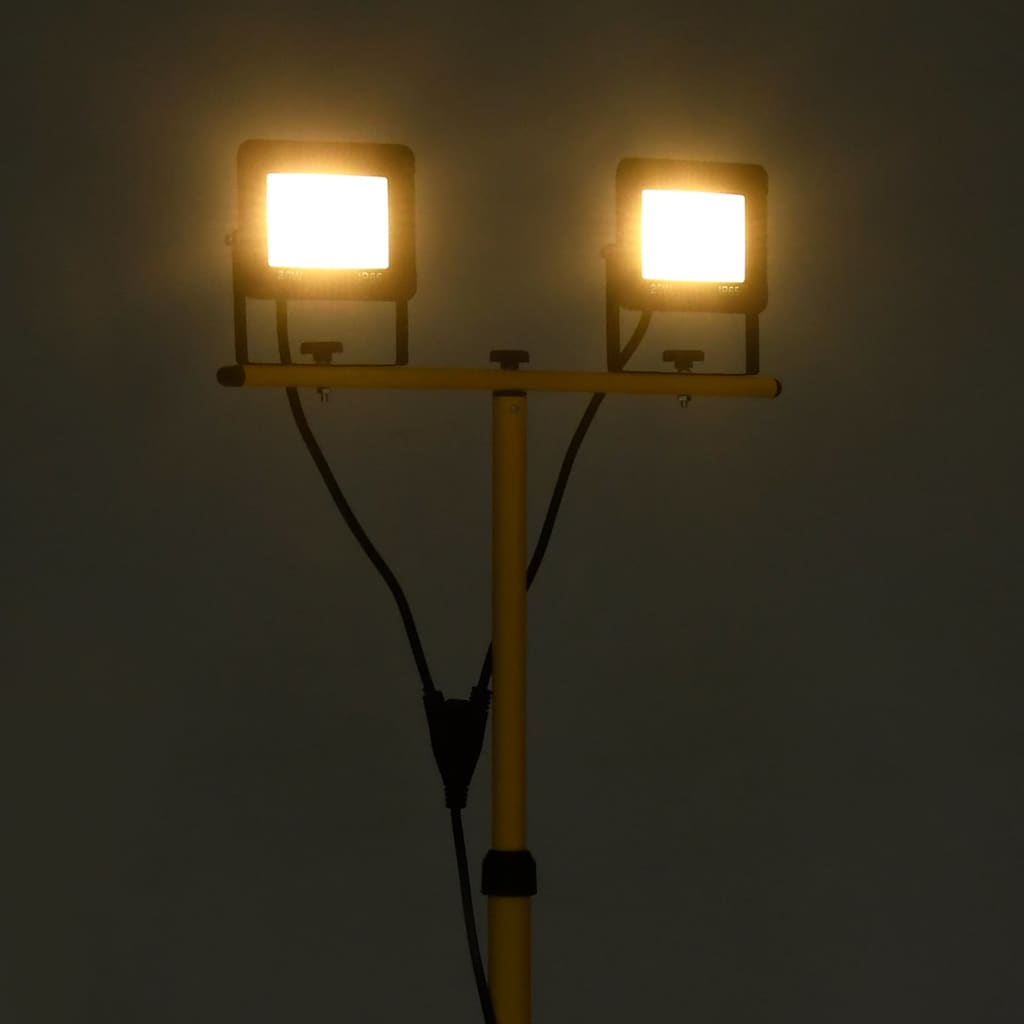 VidaXL Strahler mit Stativ LED 2x20W warmweiß