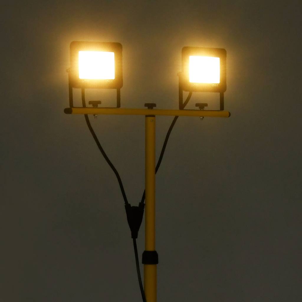 VidaXL Strahler mit Stativ LED 2x50W warmweiß