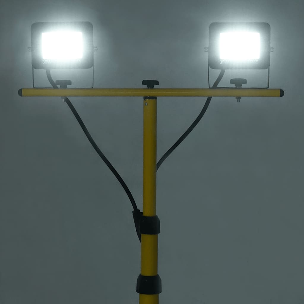 VidaXL Strahler mit Stativ LED 2x30W kaltweiß