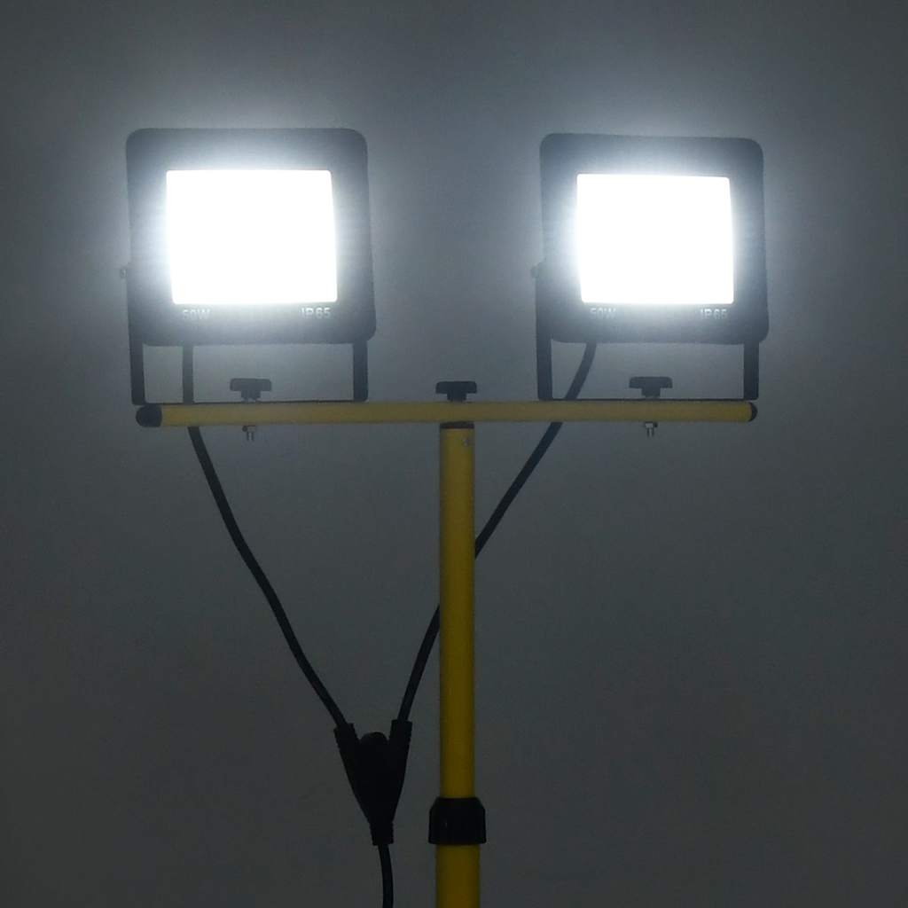 VidaXL Strahler mit Stativ LED 2x50W kaltweiß