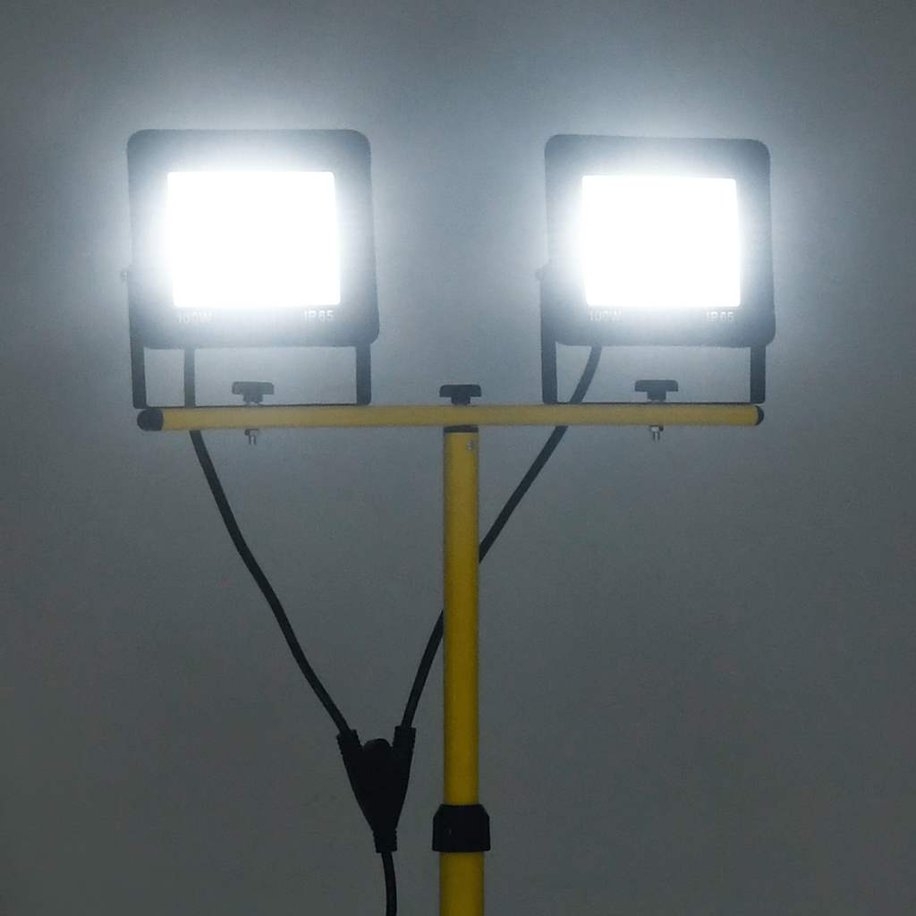 VidaXL Strahler mit Stativ LED 2x100W kaltweiß
