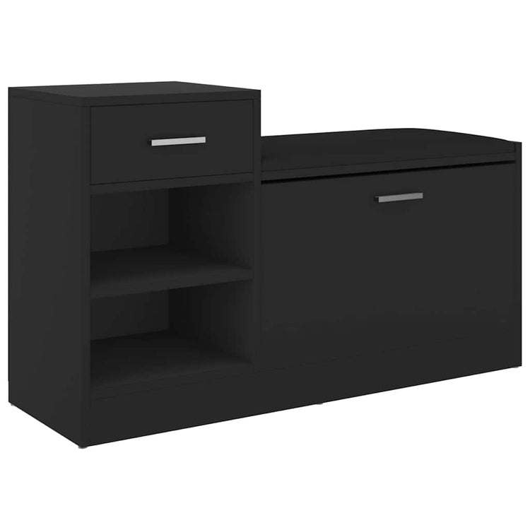 Vidaxl Schuhsofa 94.5x31x57 cm verarbeitetes Holz schwarz