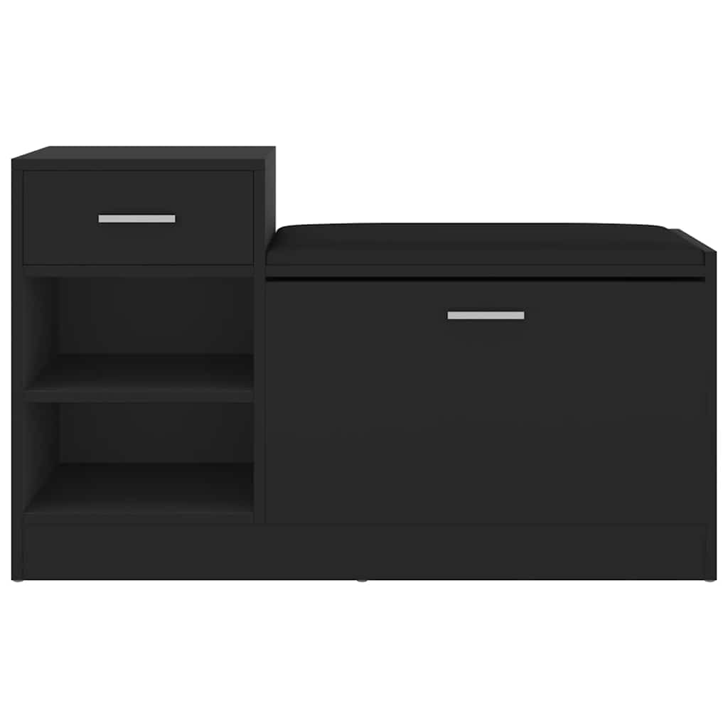 Vidaxl Schuhsofa 94.5x31x57 cm verarbeitetes Holz schwarz