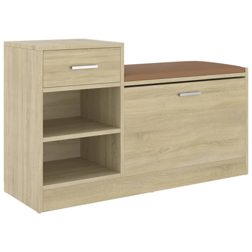 Vidaxl Schuhe Bank 94.5x31x57 cm verarbeitetes Holz Sonoma Eiche farbig