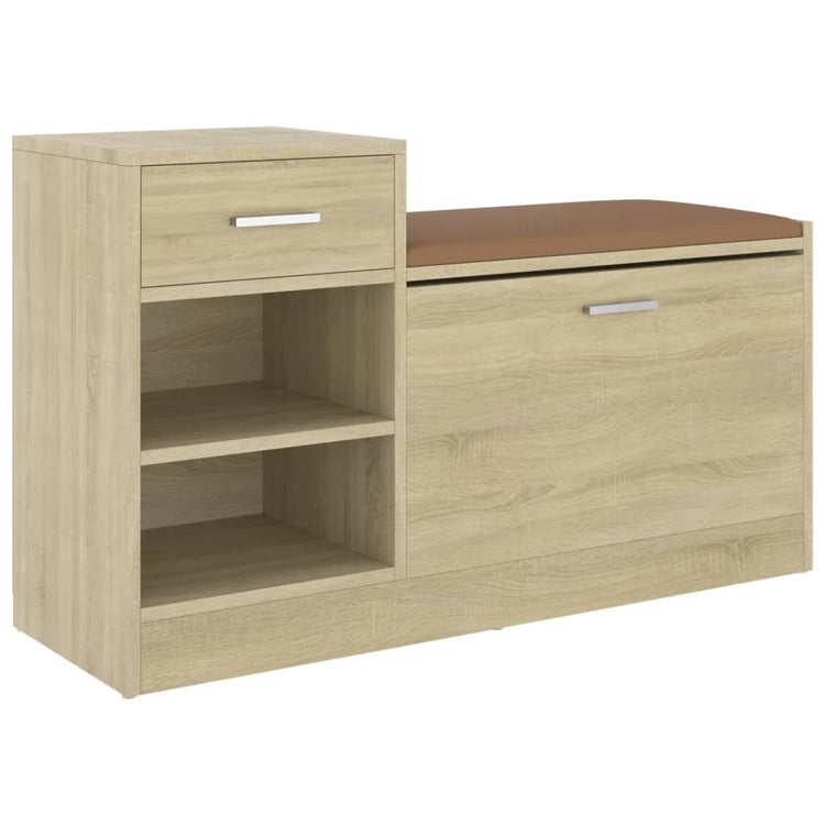 Vidaxl Schuhe Bank 94.5x31x57 cm verarbeitetes Holz Sonoma Eiche farbig