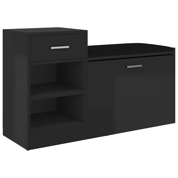 Vidaxl Schuhsofa 94.5x31x57 cm verarbeitetes Holz Hochglanzschwarz schwarz