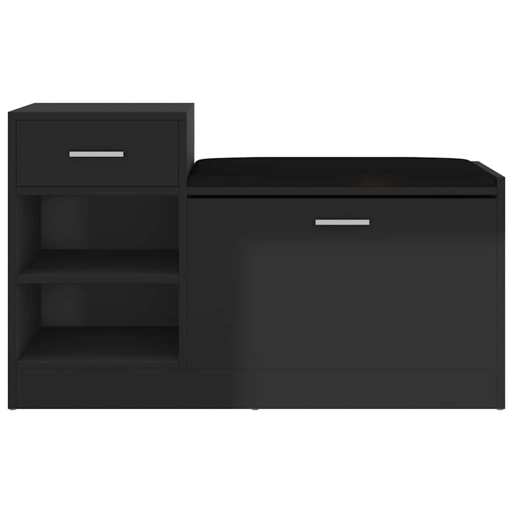Vidaxl Schuhsofa 94.5x31x57 cm verarbeitetes Holz Hochglanzschwarz schwarz