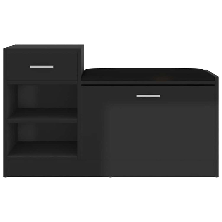 Vidaxl Schuhsofa 94.5x31x57 cm verarbeitetes Holz Hochglanzschwarz schwarz