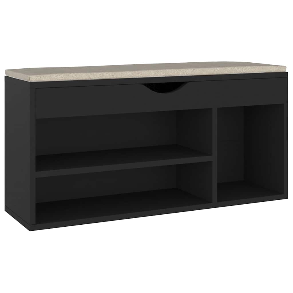 VIDAXL -Schuhbank mit Kissen 104x30x49 cm professioniertes Holzschwarz