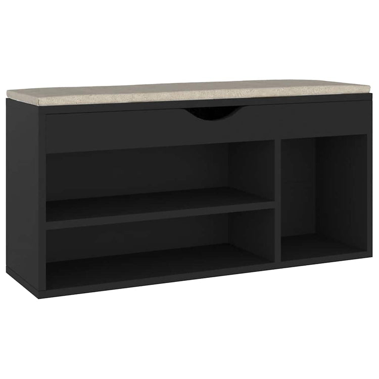 VIDAXL -Schuhbank mit Kissen 104x30x49 cm professioniertes Holzschwarz
