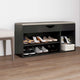 Vidaxl -Schuhsofa mit Kissen 104x30x49 cm verarbeitetes Holzgrau