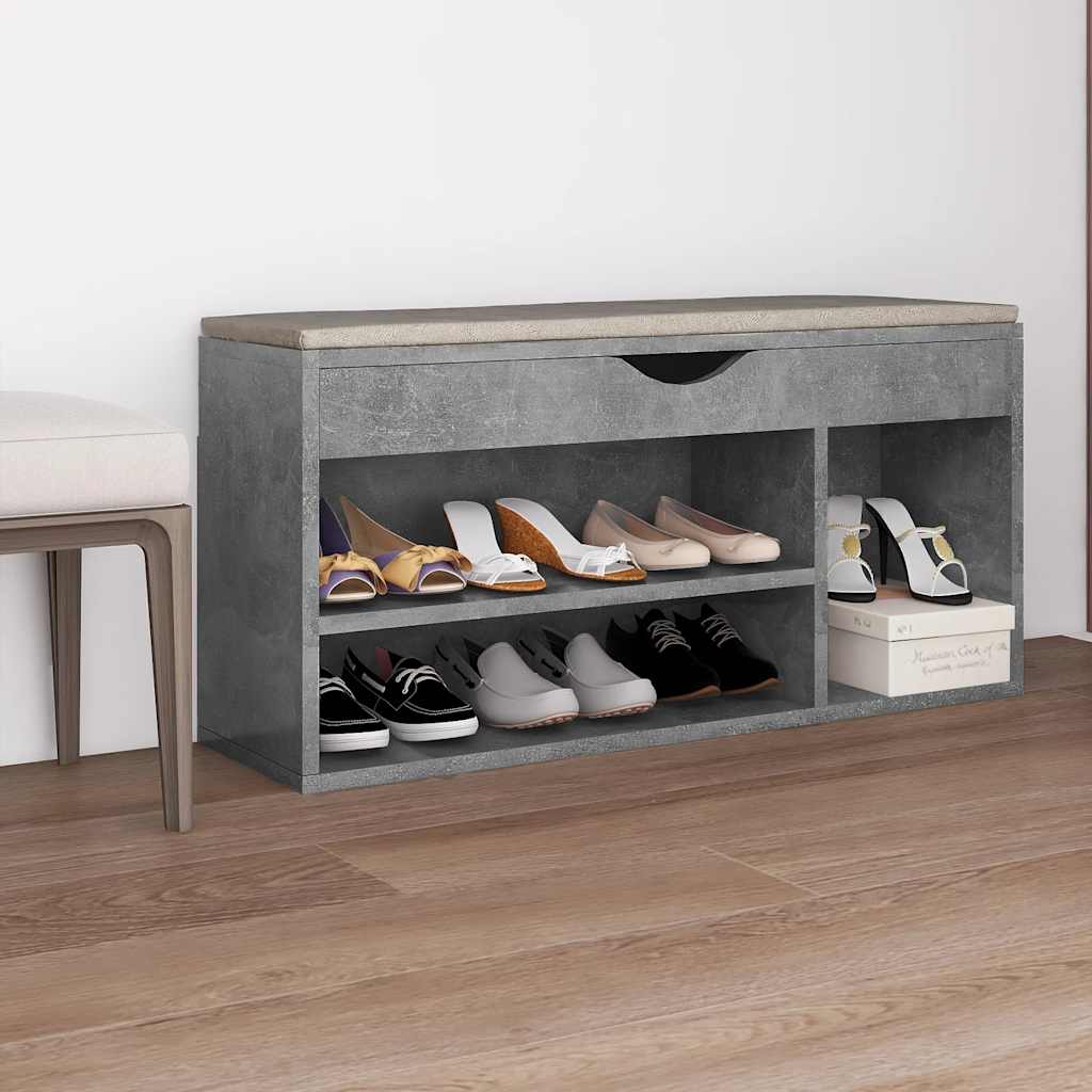 Vidaxl Schuhbank mit Kissen 104x30x49 cm verarbeiteter Holzbetonpreis
