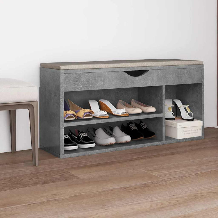 Vidaxl Schuhbank mit Kissen 104x30x49 cm verarbeiteter Holzbetonpreis