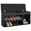 Vidaxl Schuhbank mit Kissen 104x30x49 cm Holz Hochglanzschwarz schwarz