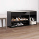 Vidaxl Schuhbank mit Kissen 104x30x49 cm Holz Hochglanzschwarz schwarz