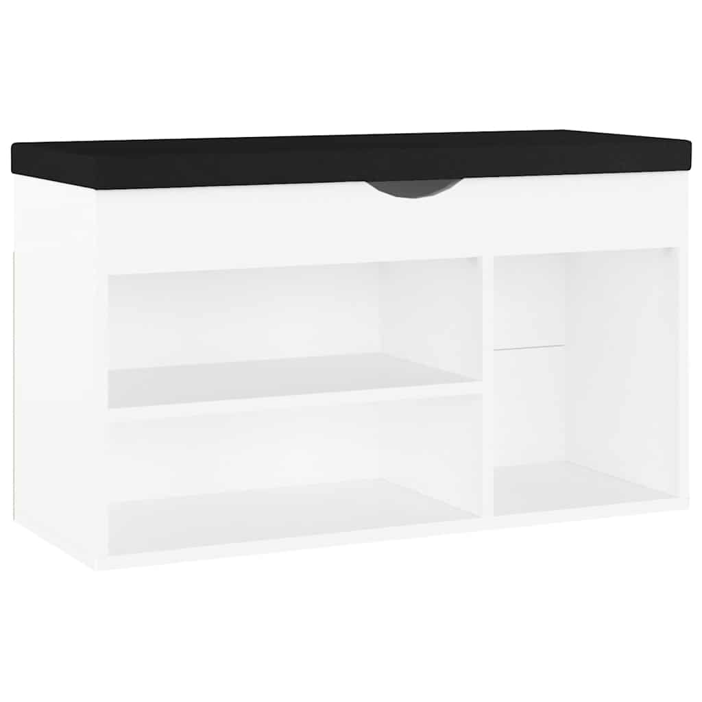 Vidaxl Schuhbank mit Kissen 80x30x47 cm verarbeitetes Holz weiß