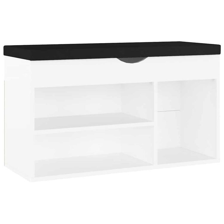 Vidaxl Schuhbank mit Kissen 80x30x47 cm verarbeitetes Holz weiß