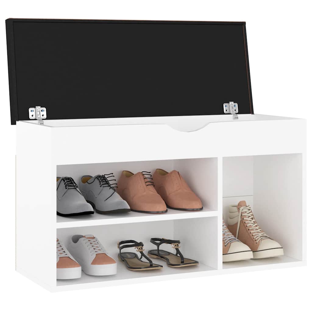Vidaxl Schuhbank mit Kissen 80x30x47 cm verarbeitetes Holz weiß