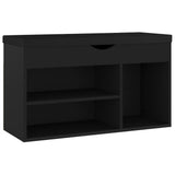 Vidaxl Schuhbank mit Kissen 80x30x47 cm propertiertes Holzschwarz - afbeelding 2