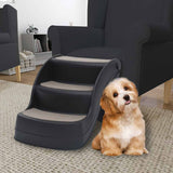 Vidaxl Hundetreppe 3 Schritte faltbar schwarz - afbeelding 1