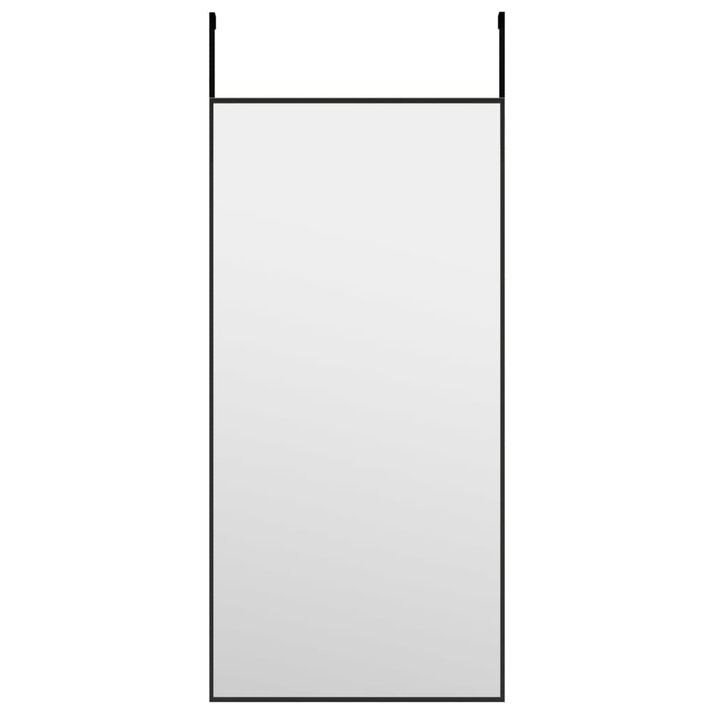 Vidaxl -Türspiegel 30x60 cm Glas und Aluminiumschwarz